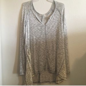 Gray Oversized Flowy Top